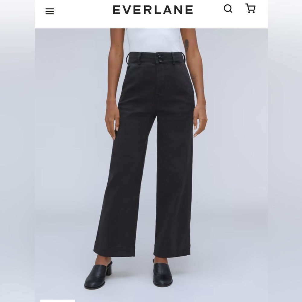 Everlane Organic Wide-Leg Pant, Black